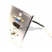 Placa Tapa VGA + HDMI 1.4 (4k) + Coaxial tipo F Keystone Aluminio